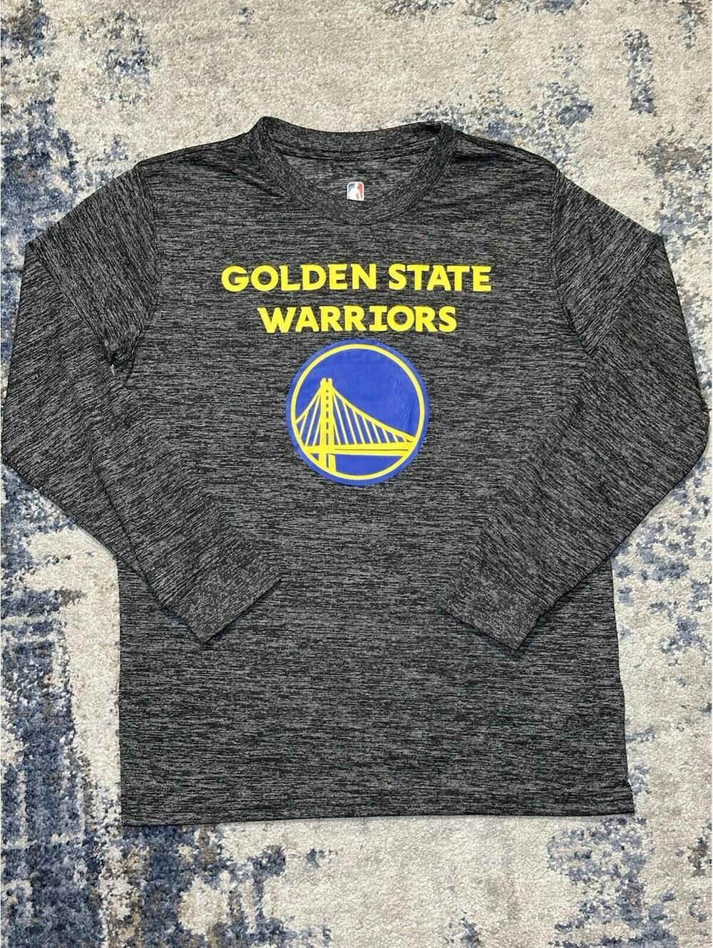 NBA Golden State Warriors Youth Large 14-16 Long Sleeve Shirt Gray Heather